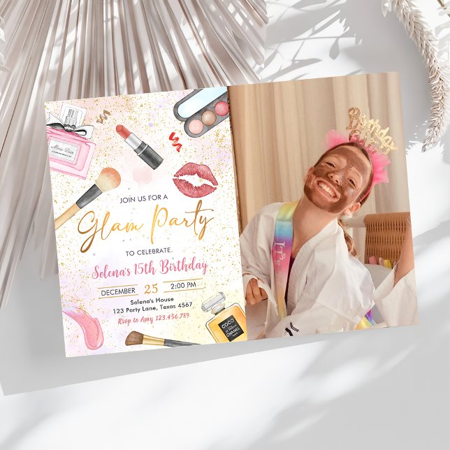 Invitation Glam Makeup Spa Party (Créateur téléchargé)