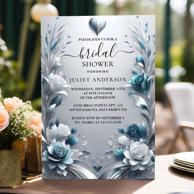 Invitation Glam métallique brillant haute Fête des mariées en (Créateur téléchargé)