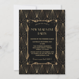 Invitation Glam Old Hollywood Grand Gatsby New Year Party