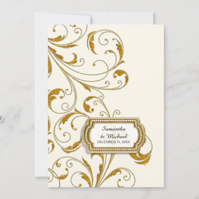 Invitation Glam Old Hollywood Regency Black Cravate Style d'é (Devant)