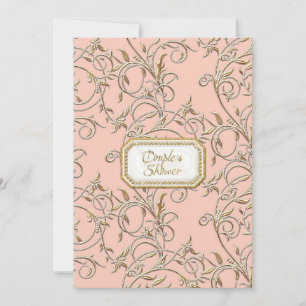 Invitation Glam Old Hollywood Regency Rose Fête de Couple