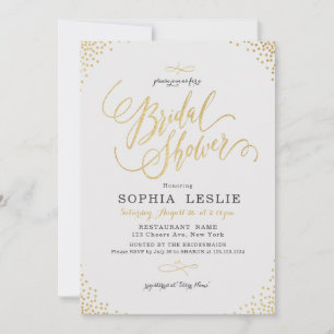 Invitation Glam or calligraphie Fête des mariées vintage