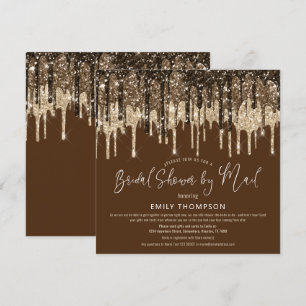 Invitation Glam Parties scintillant Gold Brown Fête des mari