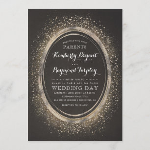 Invitation Glam Parties scintillant or vintage   Élégant Invi