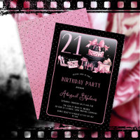 Glam Pink Black Fashion 21ème anniversaire