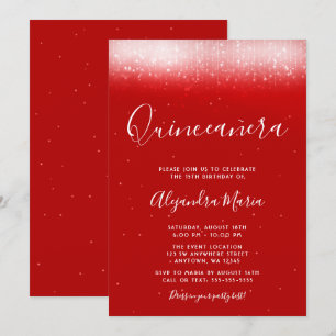 Invitation Glam Red Quinceañera