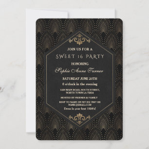 Invitation Glam Roaring 20s Great Gatsby Art Déco Sweet 16