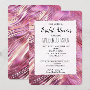 Invitation Glam Rose d'or de perle rose fille