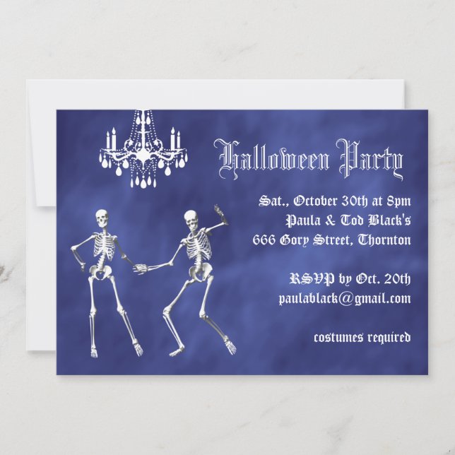 Invitation Glam Skeletons sur Purple Haze Halloween Invitatio (Devant)