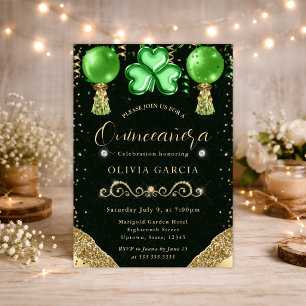 Invitation Glam St Patrick's Balloons Quinceanera