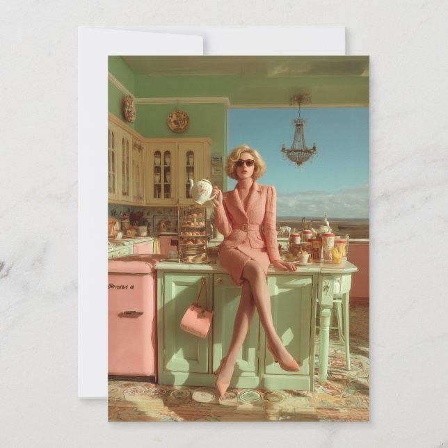 Invitation Glam vintage dans la cuisine (Devant)