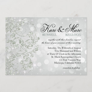 Invitation Glamor Parties scintillant Luxe Bokeh Mariage gla