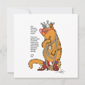 Invitation Glamor Puss Bestie Anniversaire Souhait