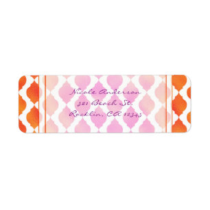Invitation glamour arabe marocaine rose et orange