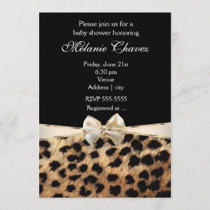 Invitation glamour avec imprimé léopard guépard et