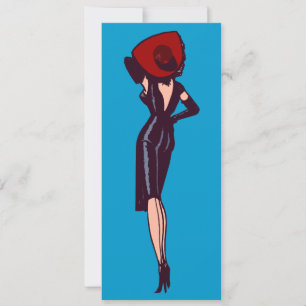 Invitation Glamour Fille Retro Pinup Magnifique Vintage