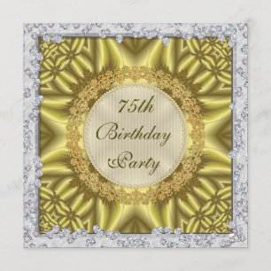 Invitation Glamour Gold & Silver 75th Birthday Party