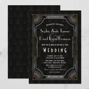 Invitation Glamour Great Gatsby Gold Art Déco Mariage