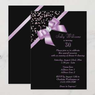 Invitation Glamour Lilac Confetti & Jewel Bow 30e anniversair
