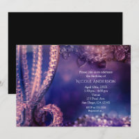 Invitation Glamour Perles Violet Éclat Chic