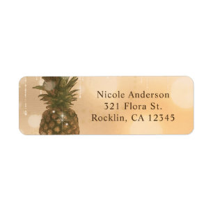 Invitation Glamour Tropicale au thème d'ananas dor
