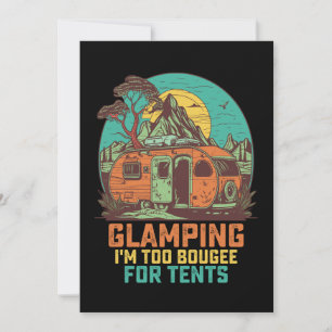 Invitation Glamping Je suis Trop Bougee Pour Tentes Rétro Vin