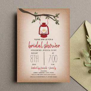 Invitation Glamping Shower de Mariée - Lanterne Rouge
