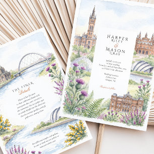 Invitation Glasgow Ecosse Chardon Kelvingrove Mariage