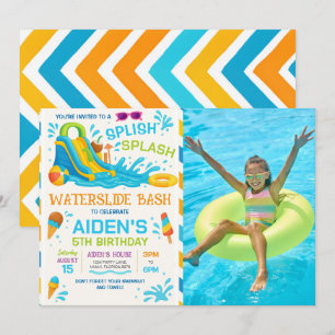 Invitation Glissade d'eau Bash Photo de glissade d'eau modifi