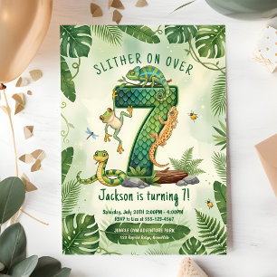 Invitation Glissez sur la Fête du 7e Anniversaire du Reptile