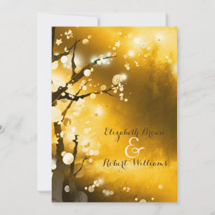 Invitation Glitter Golden Forest Mariage d'automne