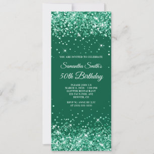Invitation Glittery Hunter Green 50e anniversaire