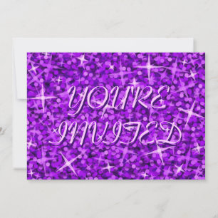 Invitation Glitz Purple 'Vous êtes invité' texte lilas