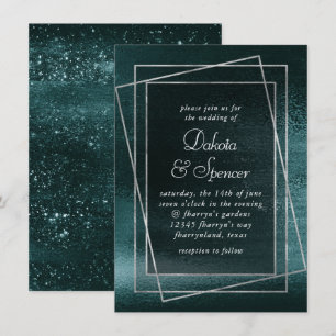 Invitation Glitzy Foil   Shamrock Green Faux Mariage métalliq
