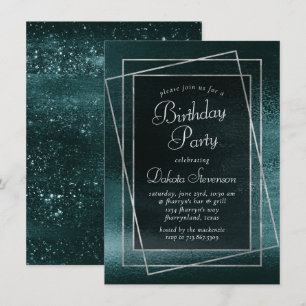 Invitation Glitzy Foil   Shamrock Green Glam fête d'anniversa