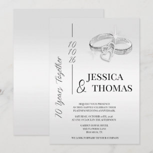 Invitation Glitzy Posh 70e anniversaire du Mariage Platinum