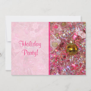 Invitation Glitzy Silver and Pink Holiday Party