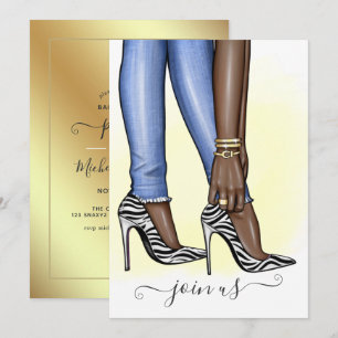 Invitation Glitzy Zebra Fashionista