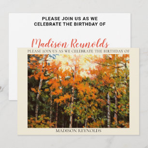 Invitation Glorieux anniversaire des peupliers orange jaune v