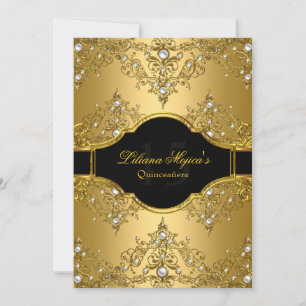 Invitation Glossaire Perle Vintage Quinceanera