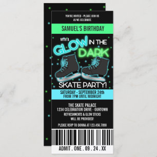 Invitation Glow in the Dark Ice Skating Party