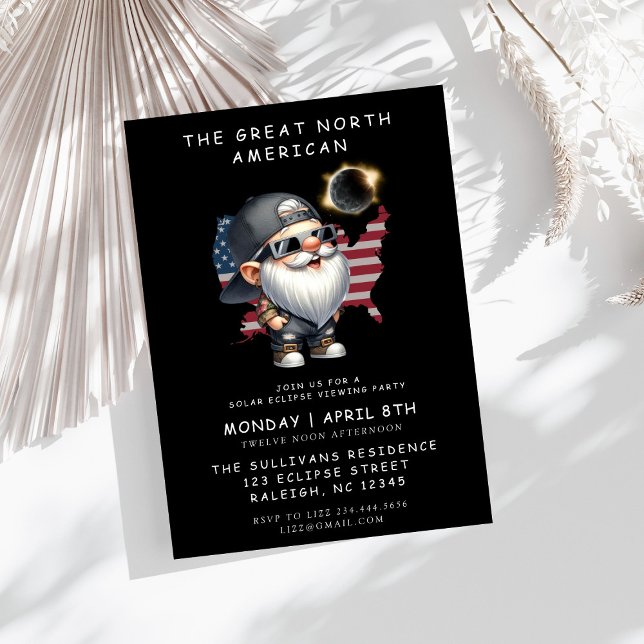 Invitation Gnome 2024 Total Éclipse Solaire Visualisation Par (Créateur téléchargé)