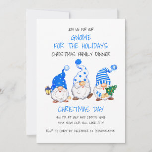 Invitation Gnome de Noël drôle pour le dîner des Fêtes