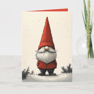Invitation Gnome d'hiver joyeux en Casquette rouge