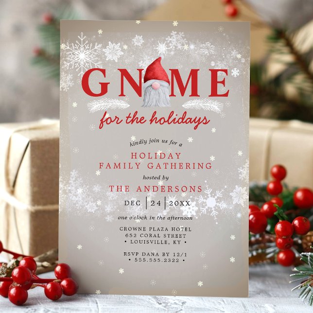Invitation Gnome Pour Les Fêtes Collecte De Famille De Noël (Créateur téléchargé)