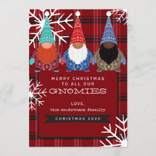 Invitation Gnomes Plaid Snowflake Illustration Noël