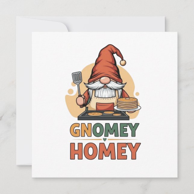 Invitation Gnomey Homey crêpes design (Devant)