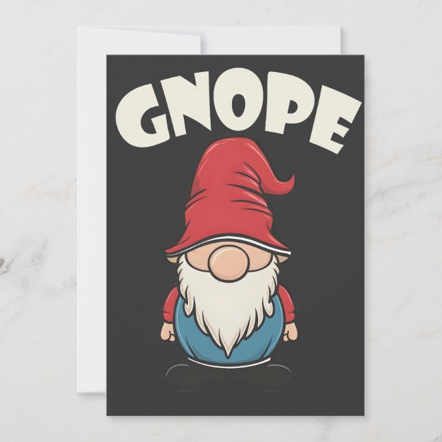 Invitation Gnope pas aujourd'hui drôle Gnome amoureux (Devant)