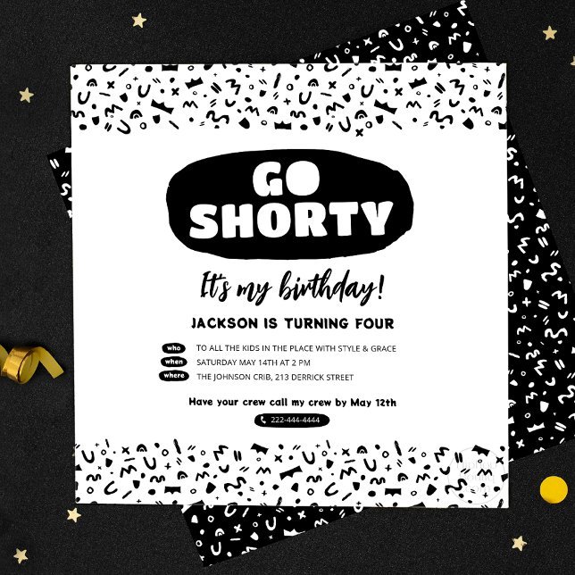 Invitation Go shorty 90s Hip hop Rap Anniversaire (Créateur téléchargé)