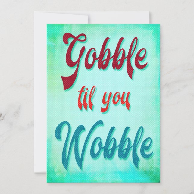 Invitation Gobble til You Wobble Friendly moderne (Devant)